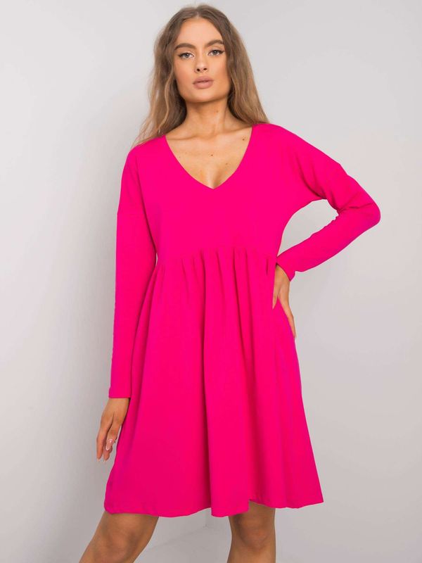 Fashionhunters Cotton dress RUE PARIS from fuchsia