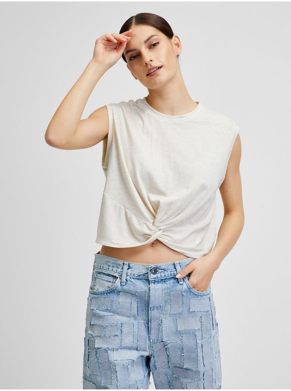 Vero Moda Cream brindle crop top VERO MODA June - Women
