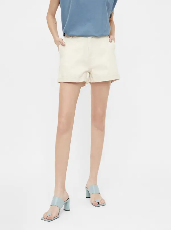 .OBJECT Cream denim shorts . OBJECT Penny - Women