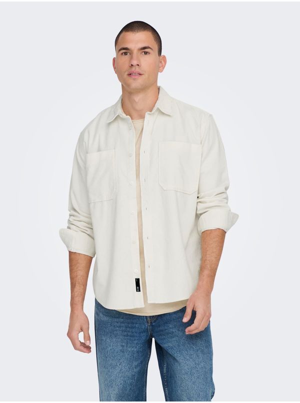Only Cream Men's Corduroy Outshirt ONLY & SONS Alp - Men