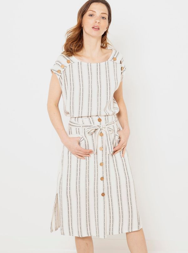 CAMAIEU Cream Striped Blouse CAMAIEU - Women