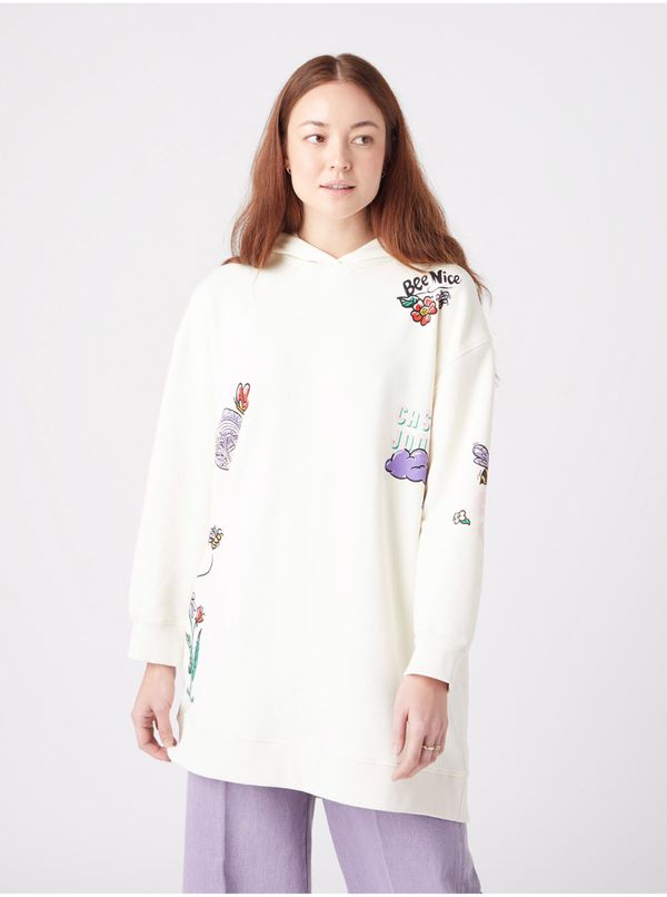 Wrangler Cream women's oversized hoodie Wrangler - Women's