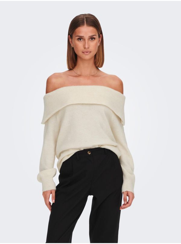JDY Cream Women's Sweater with Exposed Shoulders JDY Inge - Women