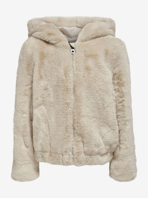 Only Creamy faux fur jacket for girls ONLY New Malou
