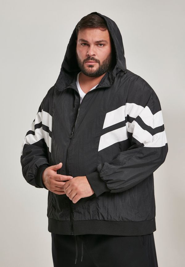 Urban Classics Crinkle Panel Track Jacket blk/wht