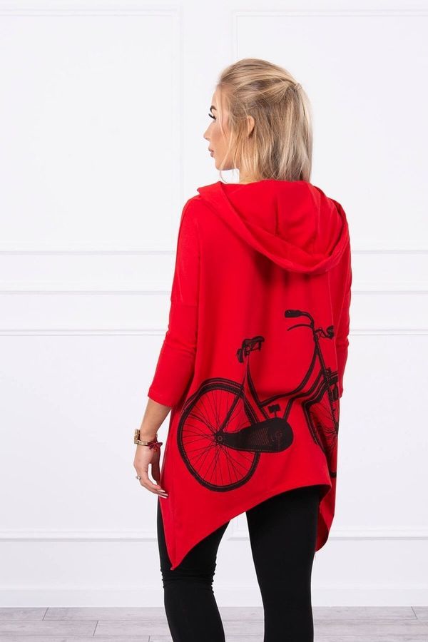 marka niezdefiniowana Cycling print sweatshirt red