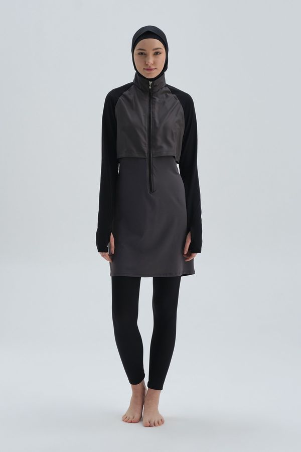 Dagi Dagi Anthracite Long Sleeve Leggings Swimsuit