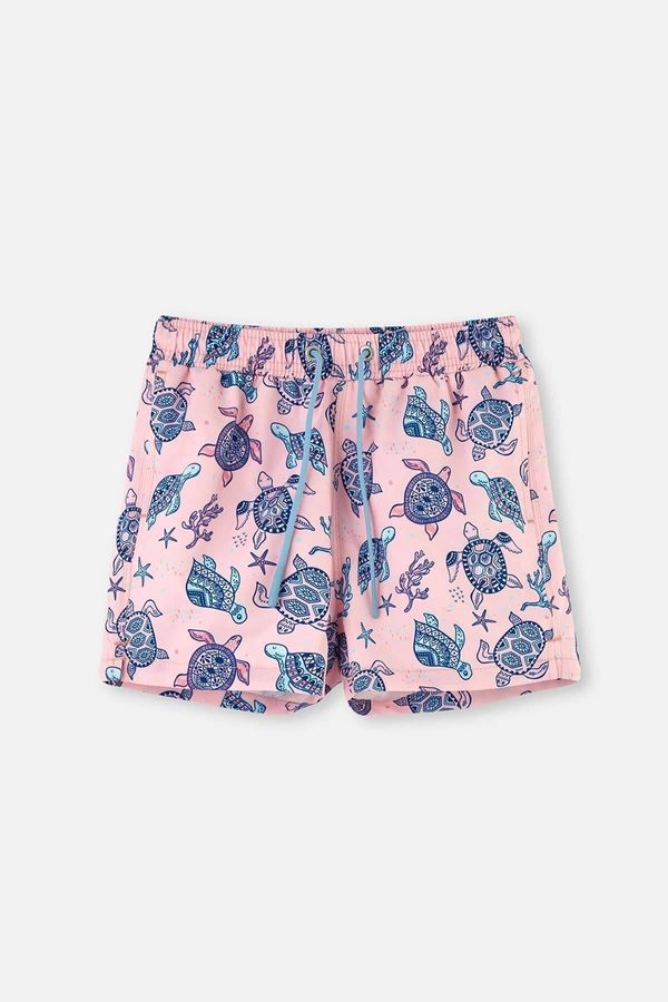 Dagi Dagi Boy Pink Caretta Patterned Beach Shorts