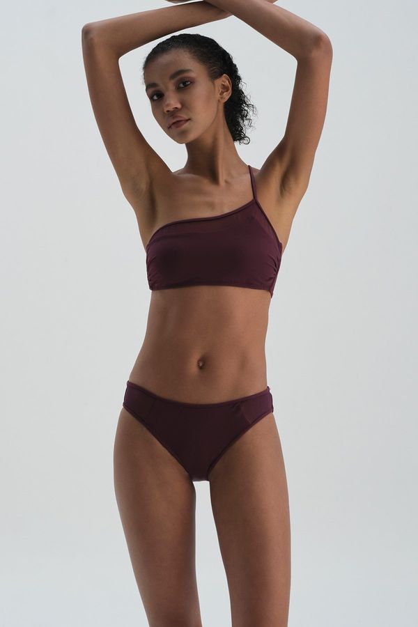 Dagi Dagi Burgundy Бикини с едно рамо
