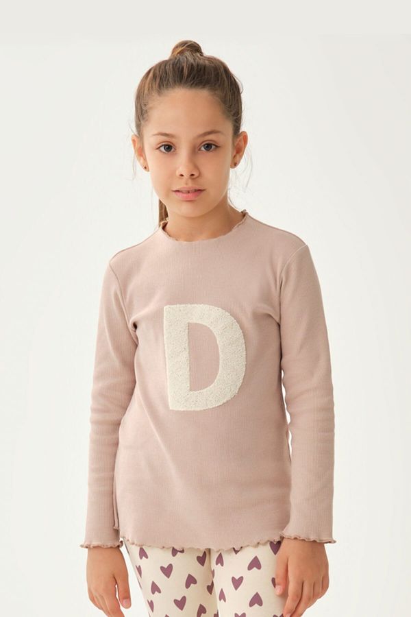 Dagi Dagi Pale Pink Embroidered Long Sleeve Sweatshirt