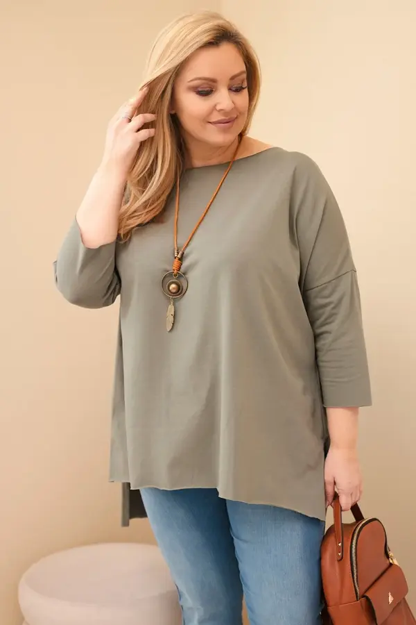 Kesi Włoski Дамска асиметрична блуза Kesi с колие