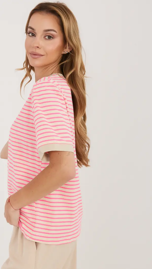 RUE PARIS Дамска бежова памучна тениска