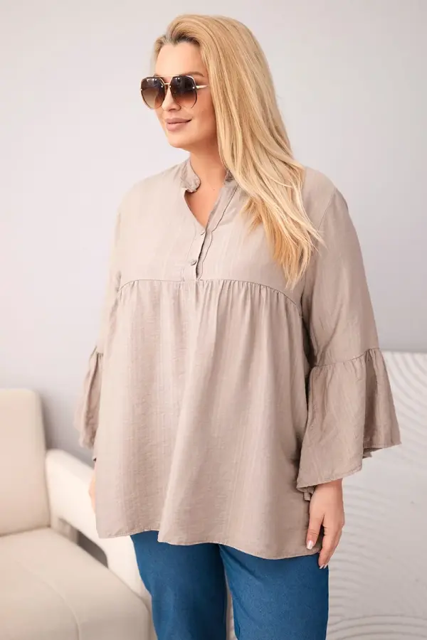 Kesi Włoski Дамска блуза Kesi Plus size с волани