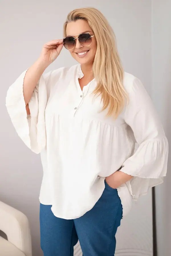 Kesi Włoski Дамска блуза Kesi с големи размери и волани