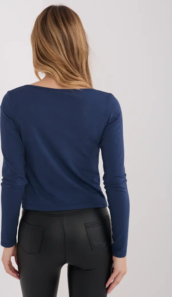 Factory Price Дамска блуза с дълъг ръкав, тъмносиня