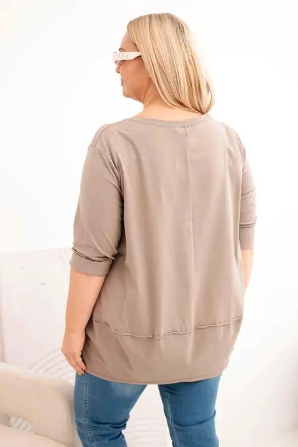 Kesi Дамска блуза с големи размери и декоративни копчета