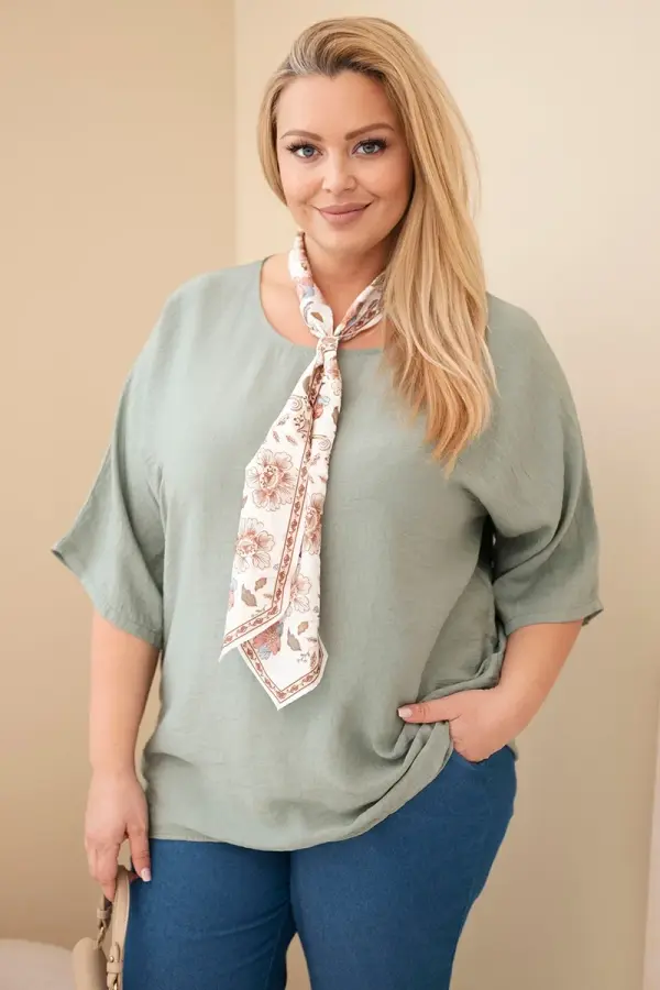 Kesi Włoski Дамска блуза с шал, каки