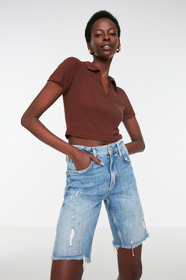 Trendyol Дамска блуза Trendyol Crop