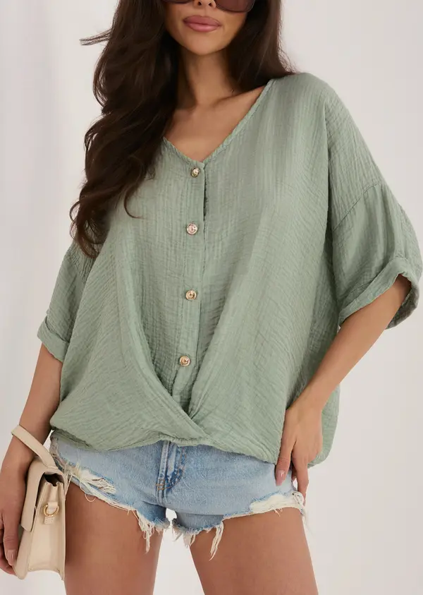 Italy Moda Дамска блуза в цвят каки