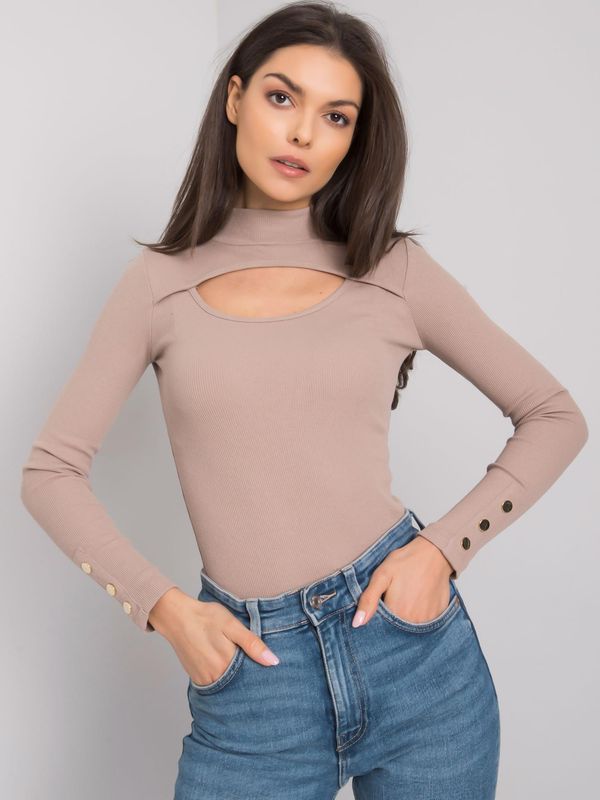 Fashionhunters Дамска блуза. Fashionhunters Beige