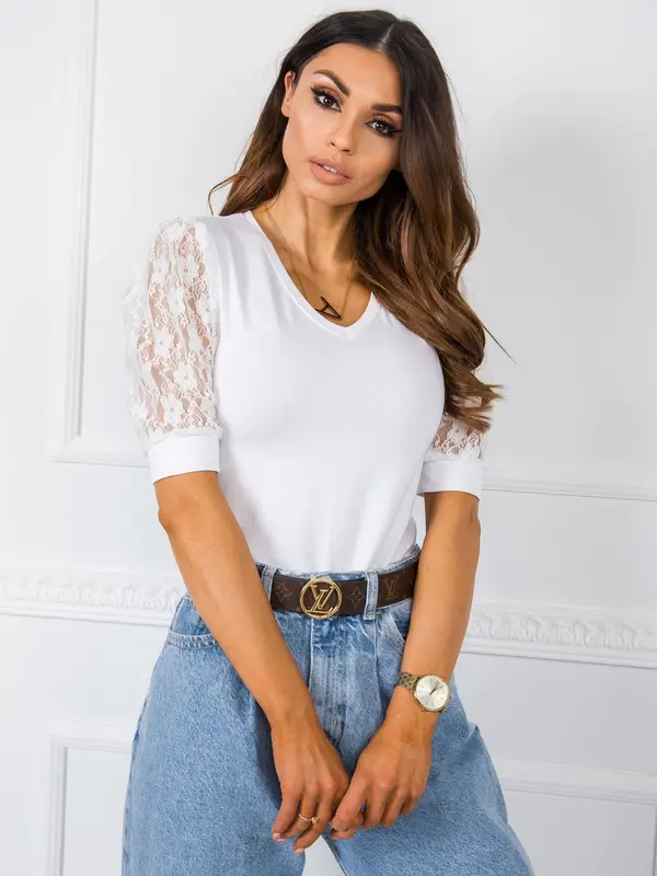 RUE PARIS Дамска блуза. Fashionhunters Lace detailed