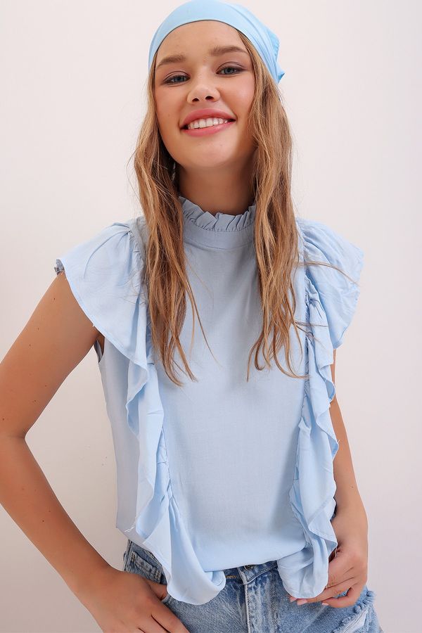 Trend Alaçatı Stili Дамска блуза. Trend Alaçatı Stili Ruffle