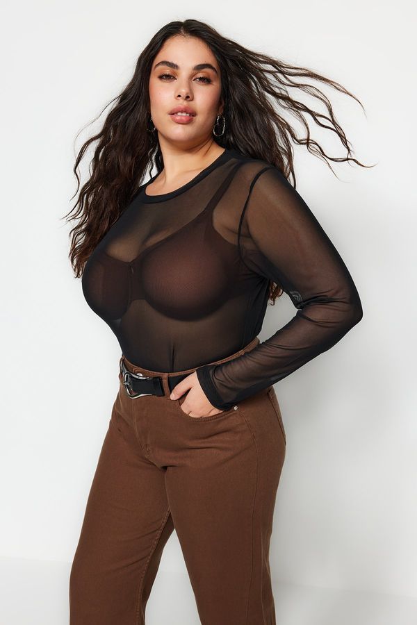 Trendyol Дамска блуза. Trendyol Tulle detailed