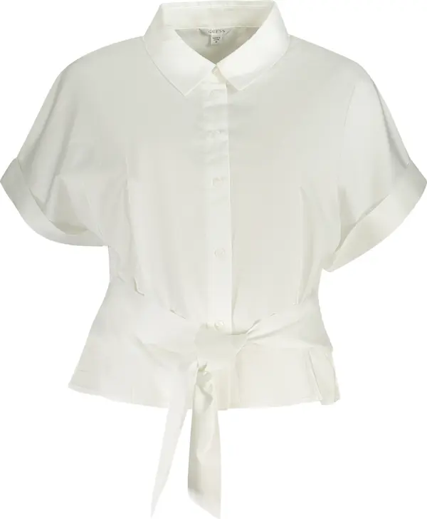 GUESS JEANS Дамска бяла блуза с къс ръкав