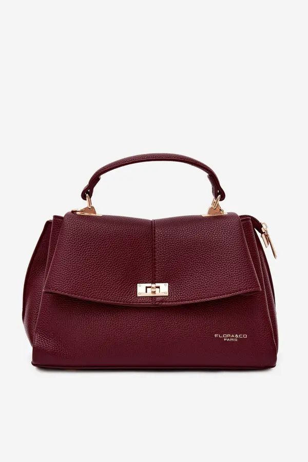 FLORA & CO Дамска чанта Flora&amp;Co от екокожа, бордо