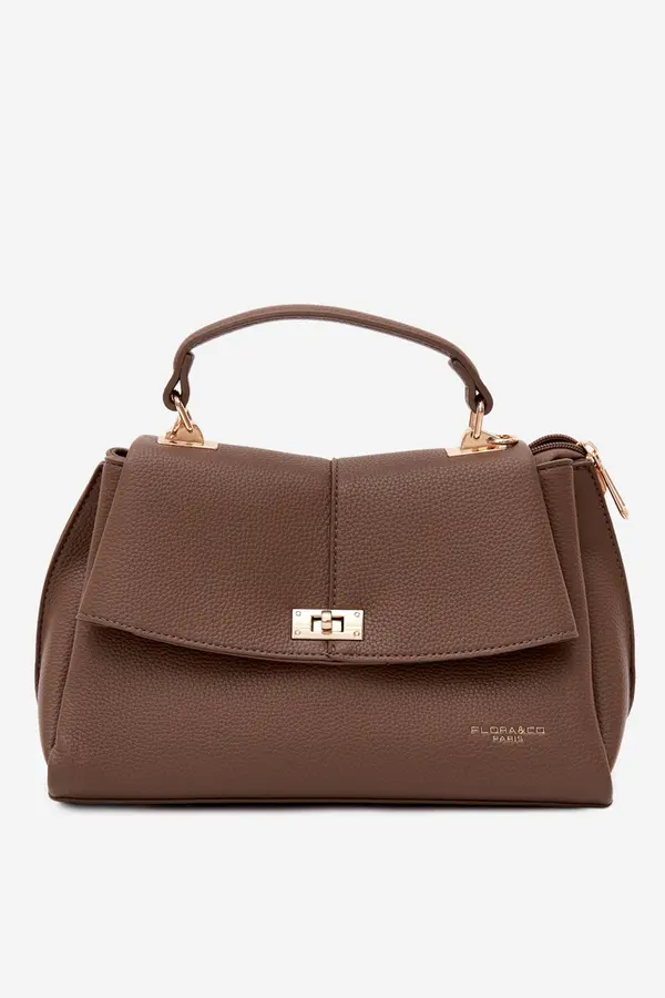 FLORA & CO Дамска чанта Flora&amp;Co от екокожа в цвят taupe Sybella