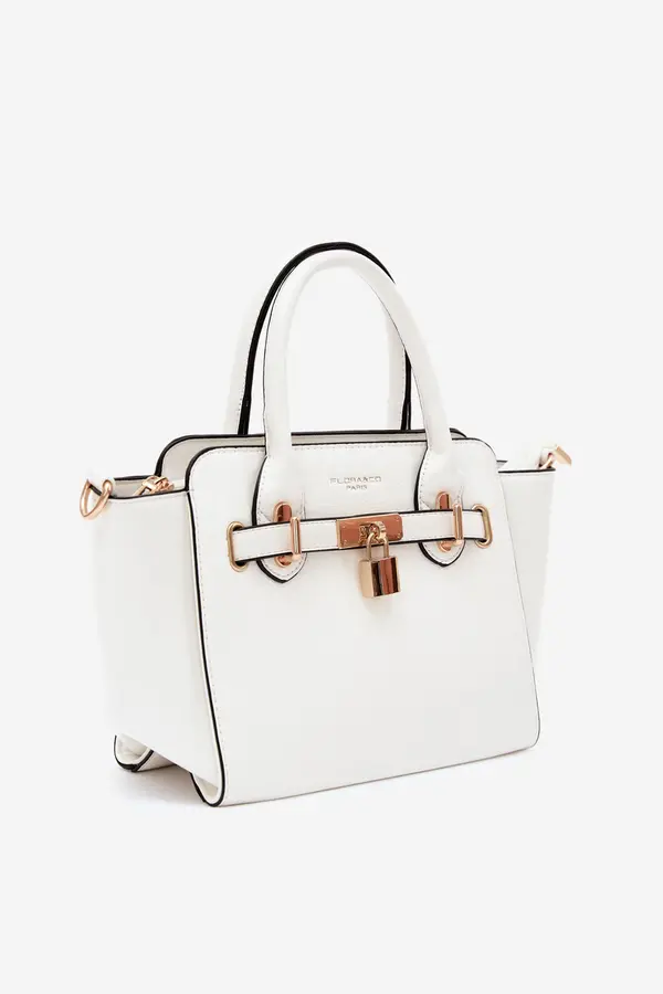 FLORA & CO Дамска чанта Flora&amp;Co от имитация на кожа, бяла