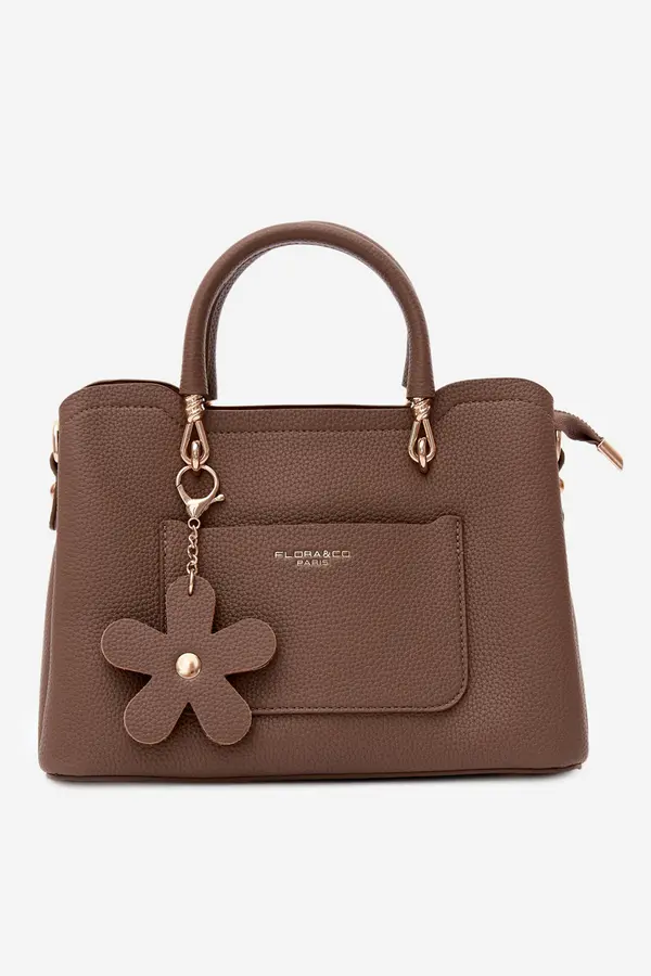FLORA & CO Дамска чанта в бежово с висулка