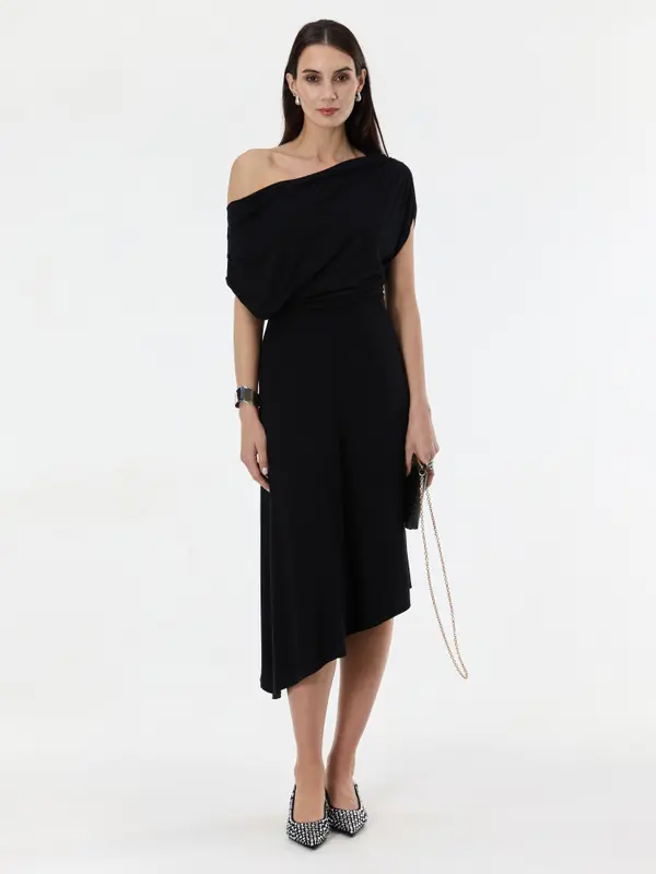 Orsay Дамска черна миди рокля ORSAY