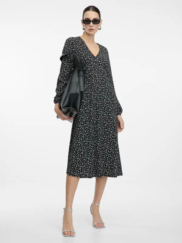 Orsay Дамска черна миди рокля ORSAY