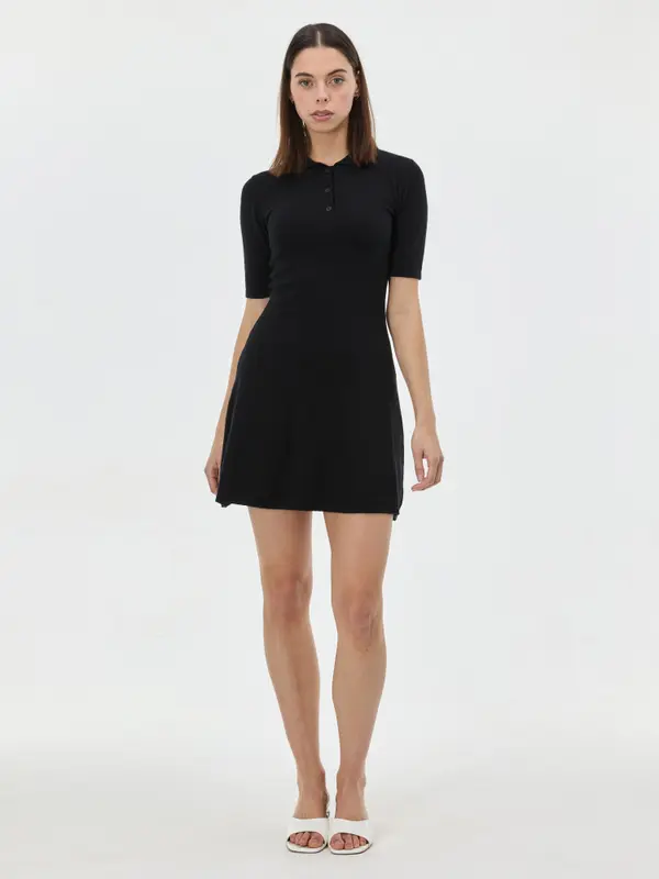 Orsay Дамска черна плетена рокля ORSAY