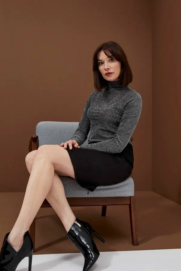 Marisse Дамска черна пола тип „калъф“