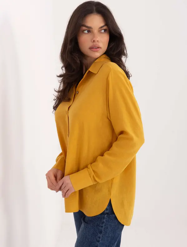 LAKERTA Дамска едноцветна риза в тъмно жълто