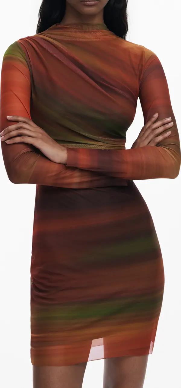 DESIGUAL Дамска къса рокля Desigual в оранжево