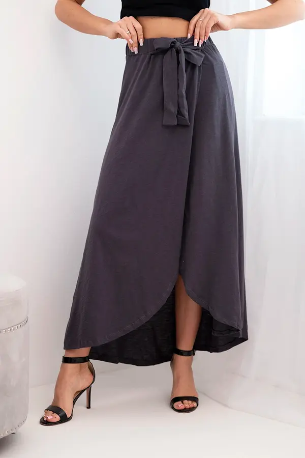 Kesi Дамска макси пола с връзки и прегръщащ се капак, цвят графит
