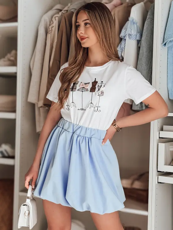 DStreet Дамска мини пола PUFFELLA синя