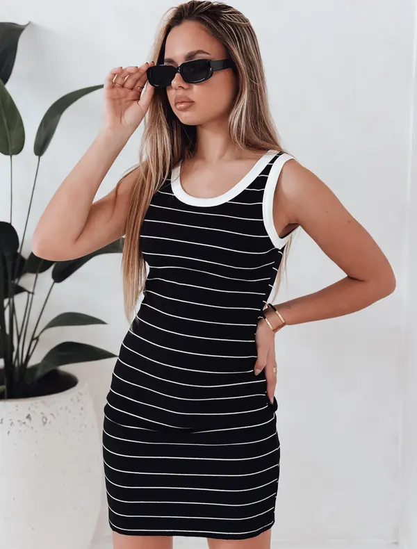 DStreet Дамска мини рокля на райета в черно