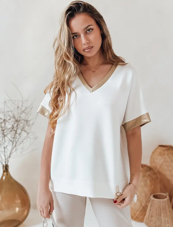 DStreet Дамска овърсайз блуза SHINE LOVE бяла