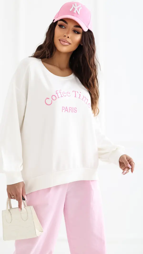 RUE PARIS Дамска овърсайз блуза в екрю