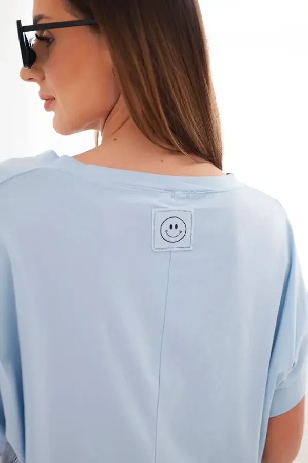 Kesi Włoski Дамска памучна блуза Kesi с V-образно деколте