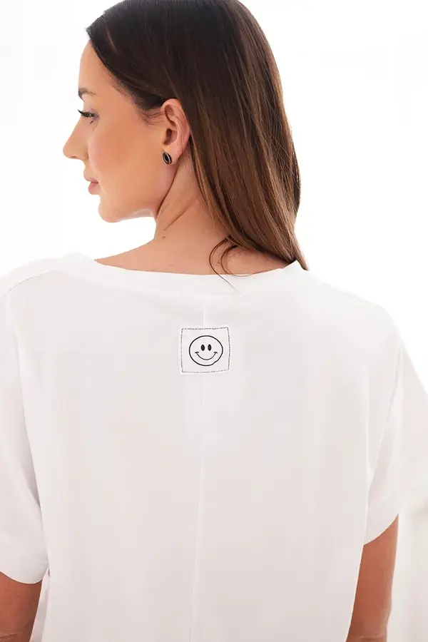 Kesi Włoski Дамска памучна блуза с V-образно деколте