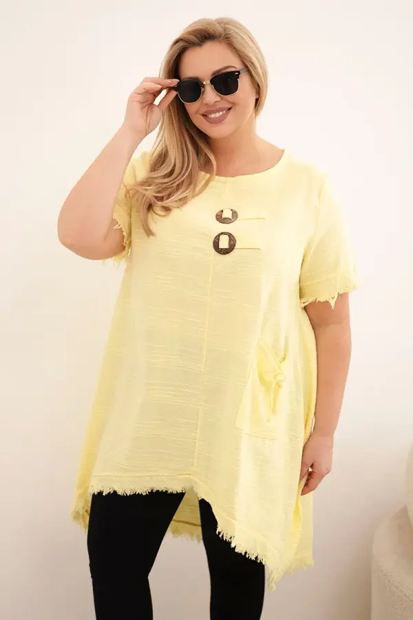 Kesi Włoski Дамска памучна рокля Kesi с големи размери и удължен гръб