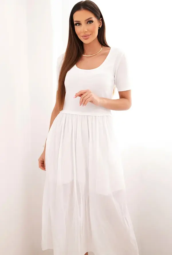 Kesi Włoski Дамска памучна рокля миди джоба Kesi Włoski