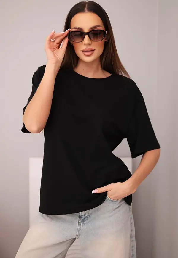 Kesi Włoski Дамска памучна тениска Kesi, черна