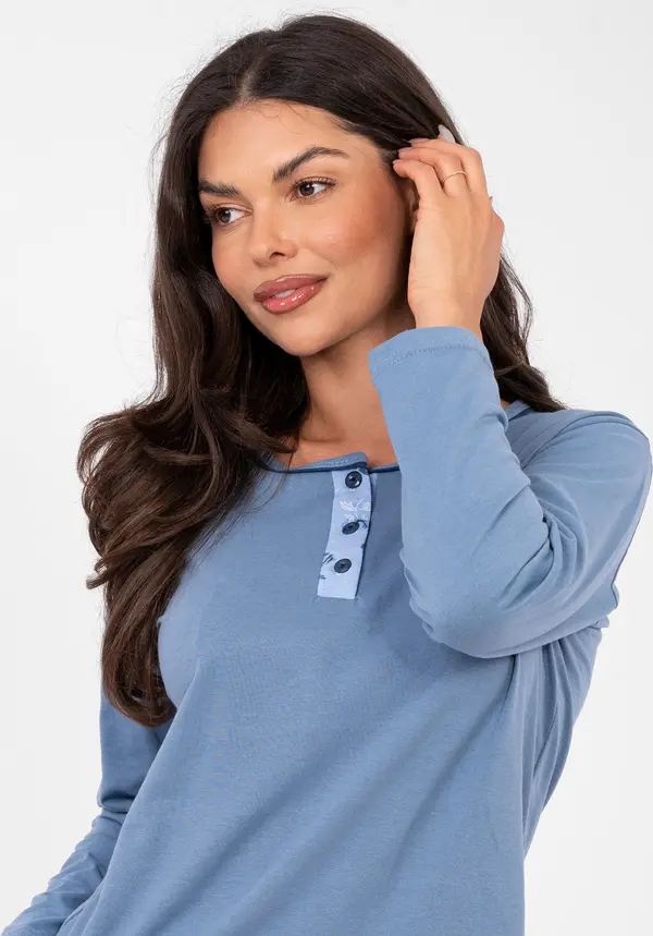 Forever Pink Дамска пижама в сиво-син цвят