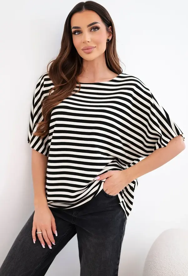 Kesi Włoski Дамска раирана памучна блуза Kesi Włoski